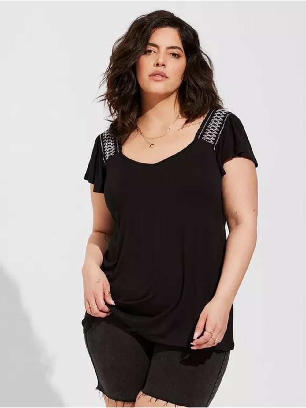 torrid Black Super Soft Slub Jersey Top